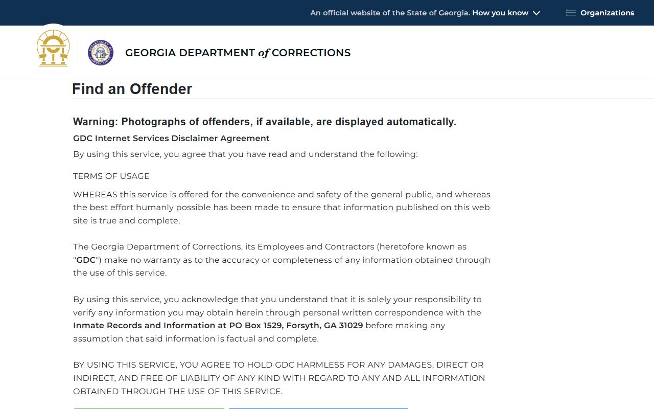 Georgia GDC offender query for Spalding County Correctional Institution inmates