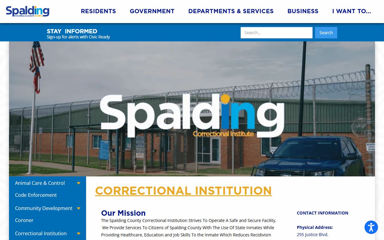 Spalding County Correctional Institution state inmate facility page